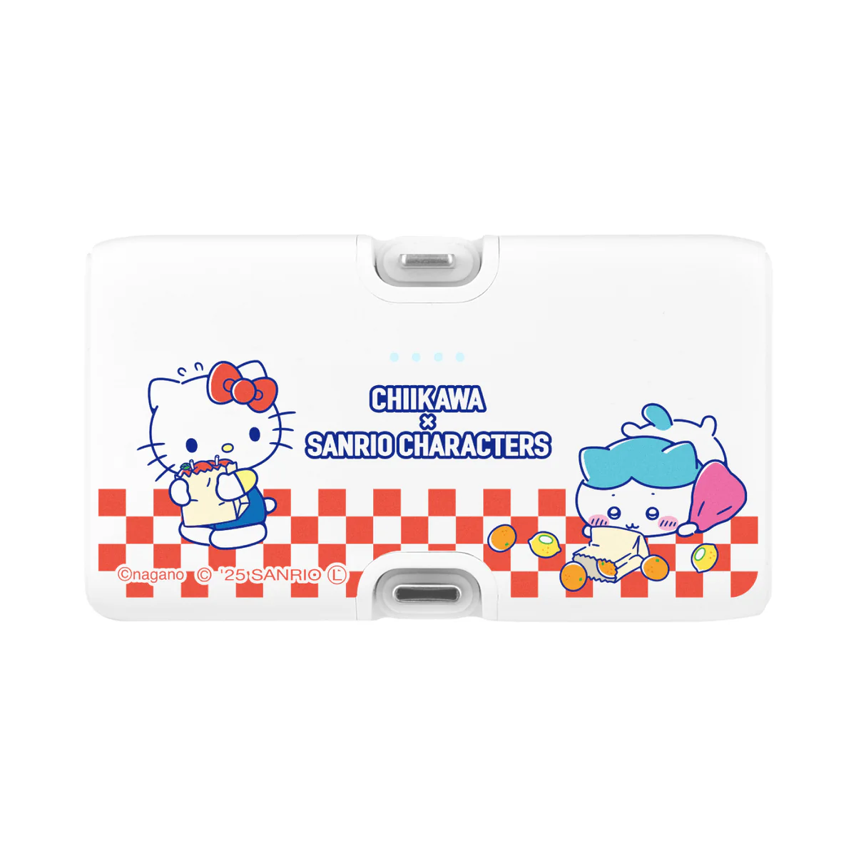ちいかわ×サンリオキャラクターズ スーパーマーケットなLightning/Type-Cコネクタ付き リチウムイオン充電器 4000mAh(ハチワレ&ハローキティ)