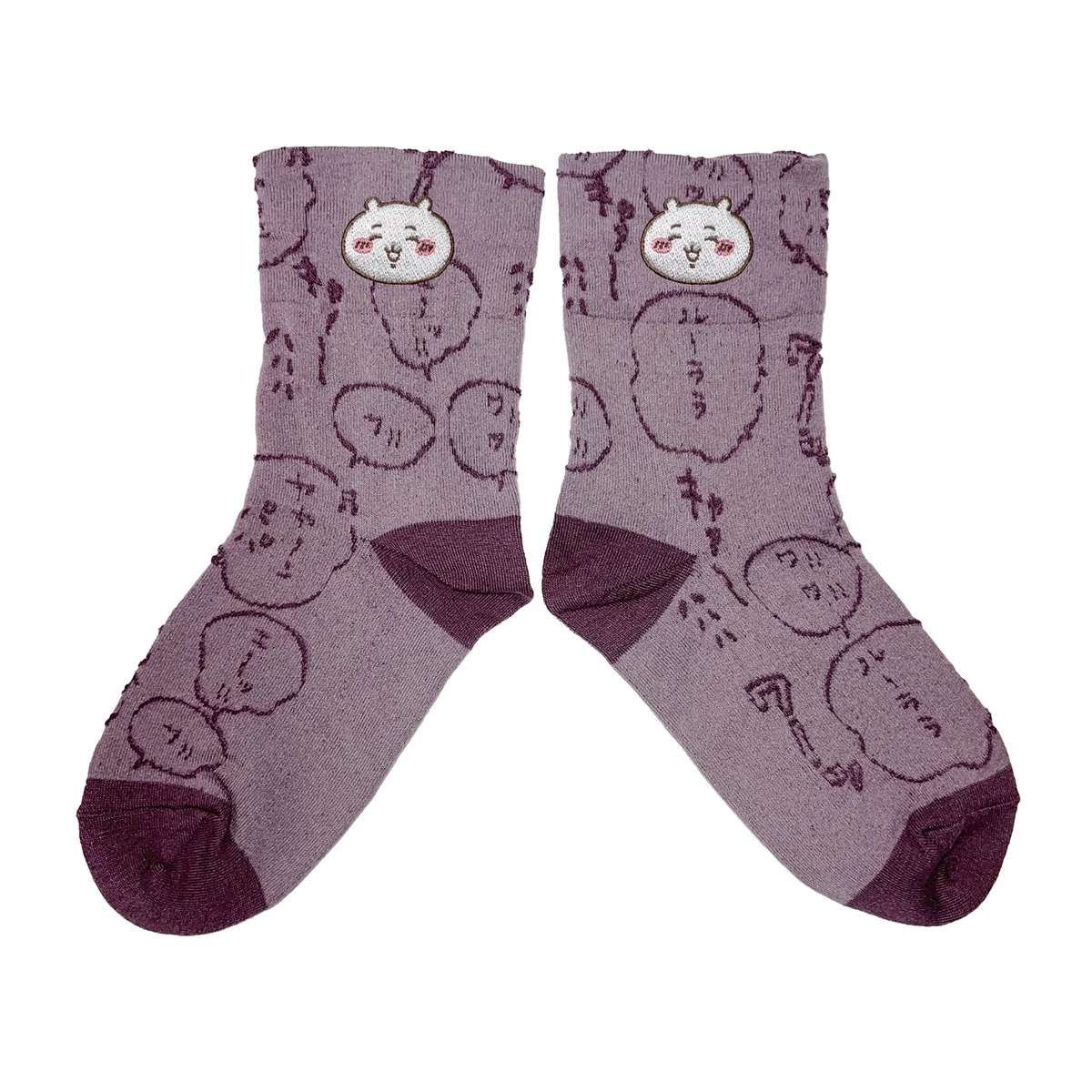 ちいかわ フロート刺繍クルーソックス（ちいかわ ワイン） レディース用