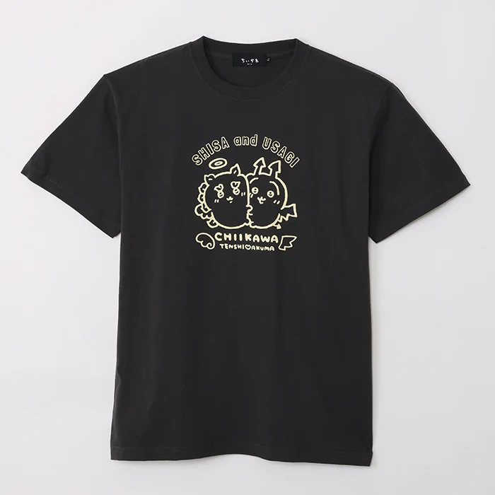 ちいかわ てんし♡あくま Tシャツ(うさぎ&シーサー スミ)