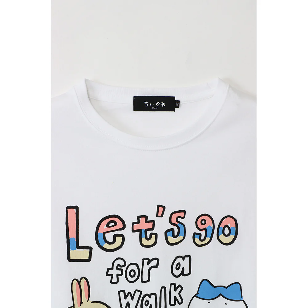 ちいかわ お出かけ楽しみ!な ビッグTシャツ お散歩 ホワイト - Image 3