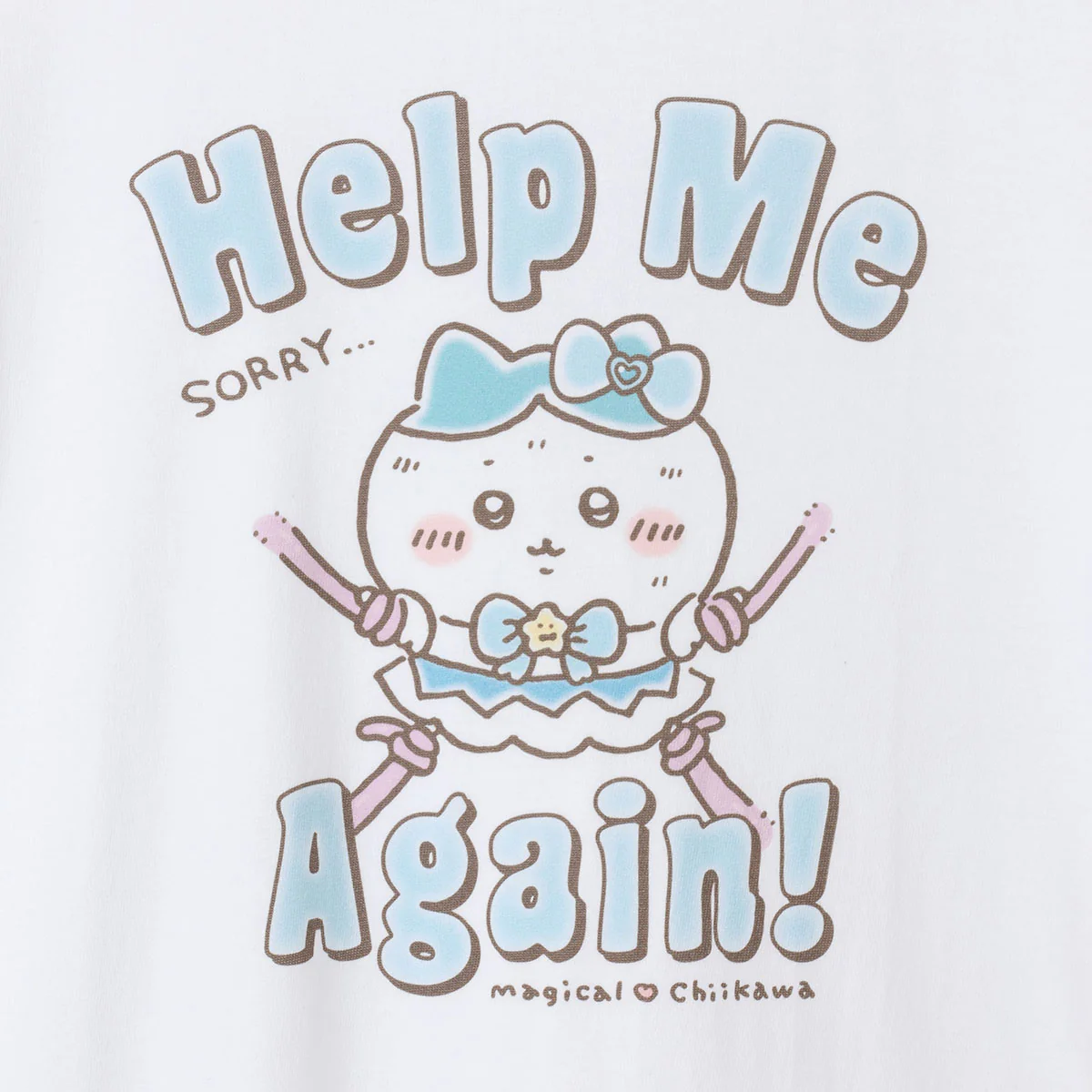 ちいかわ 超まじかるちいかわ ビッグTシャツ Help Me Again！ ホワイト - Image 7
