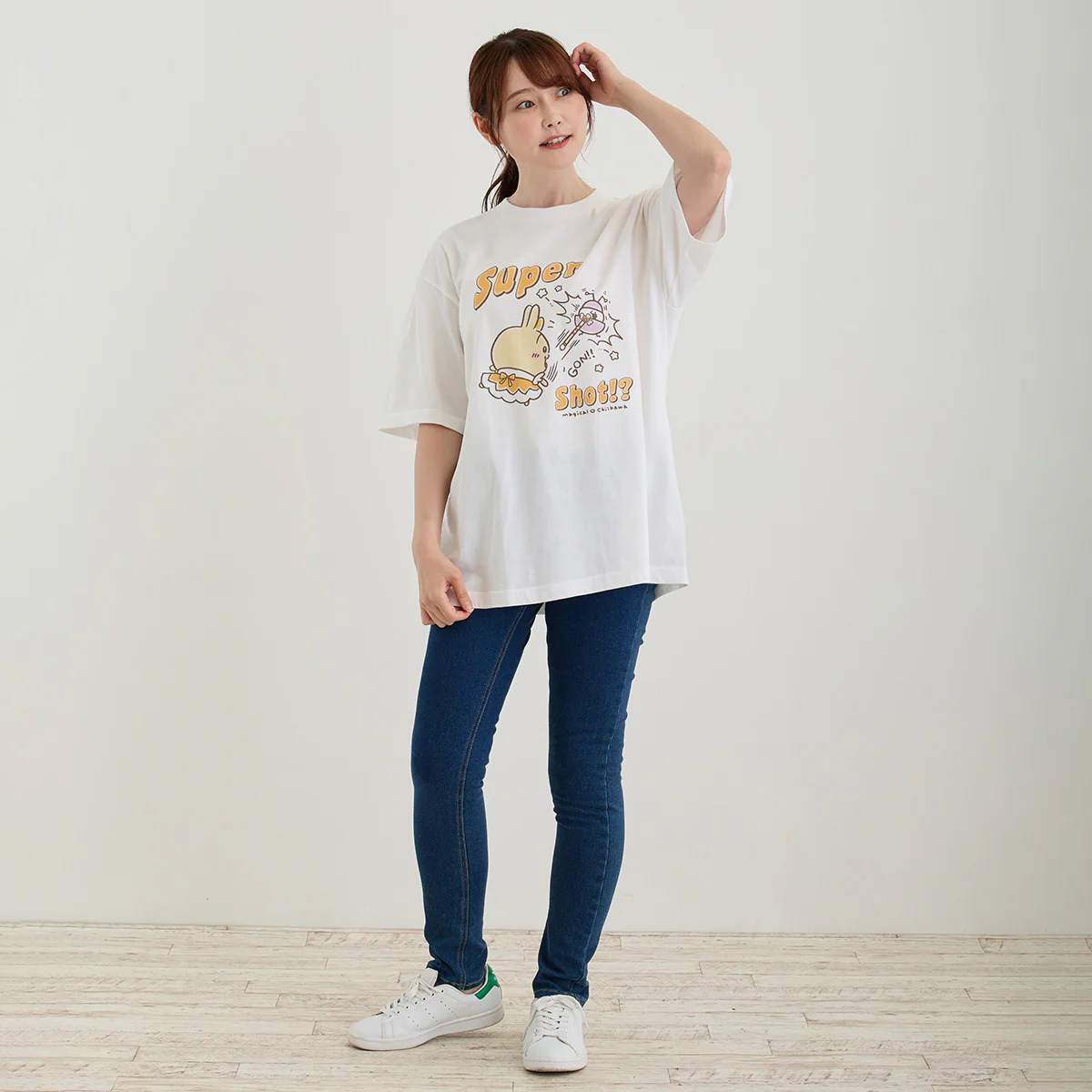 ちいかわ 超まじかるちいかわ ビッグTシャツ Super Shot!? ホワイト - Image 2