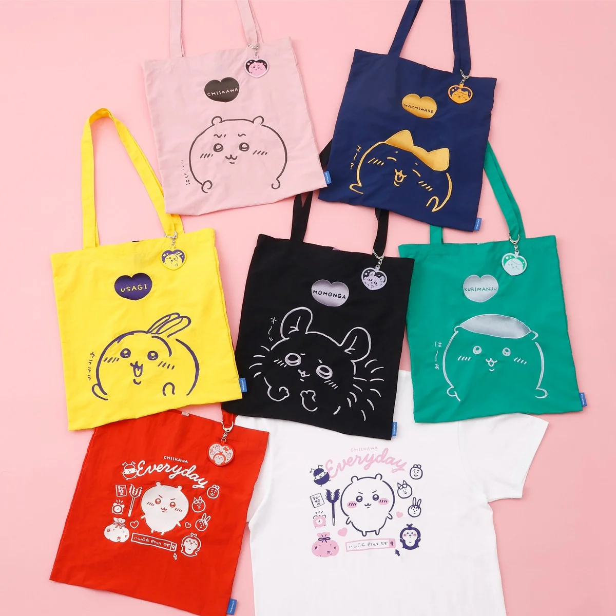 ちいかわ 刺繍トートバッグ くりまんじゅうハート グリーン  (刺繍キーホルダー付) - Image 10