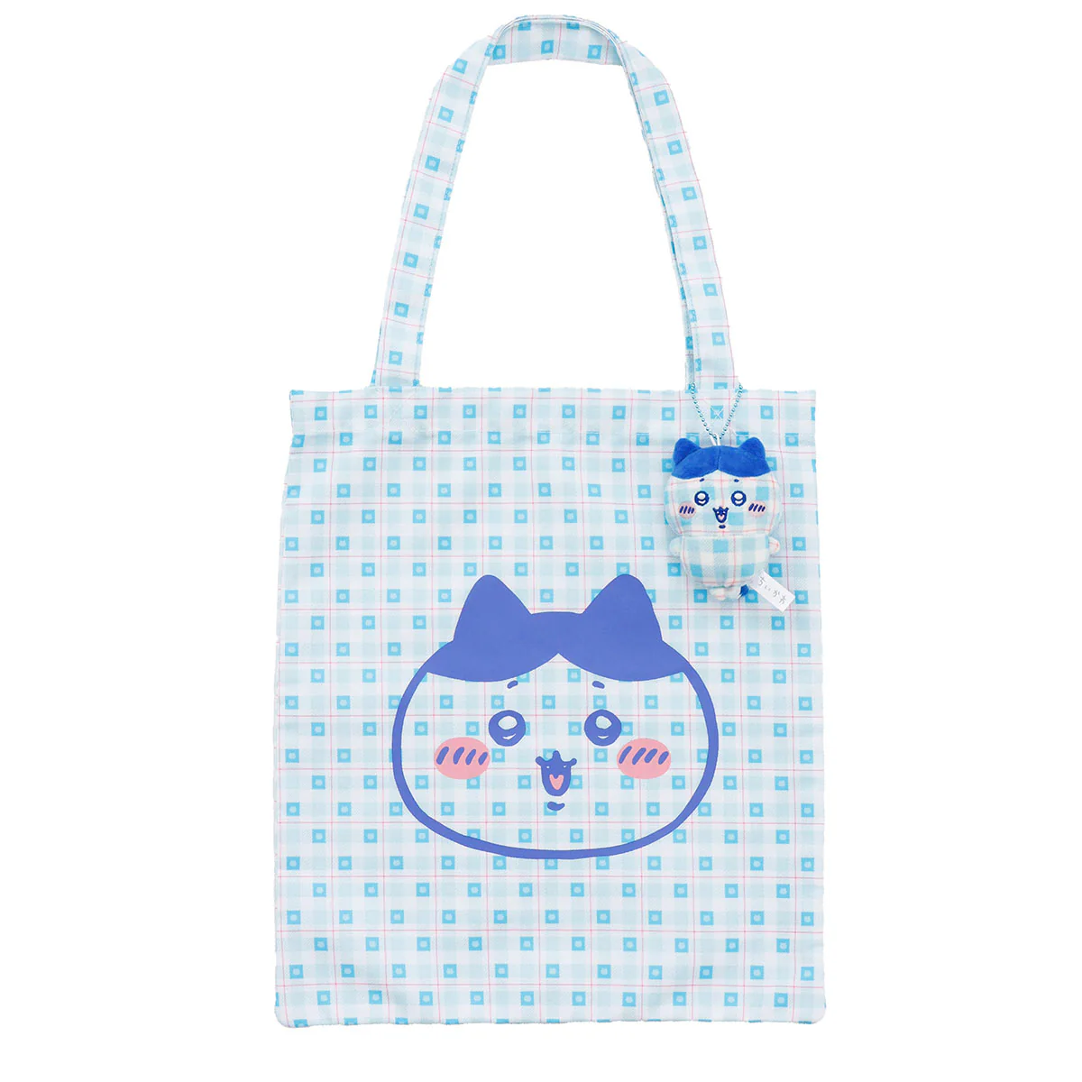 ちいかわ チェックシリーズ トートバッグ(チャーム付き)ハチワレ ブルー - Image 6