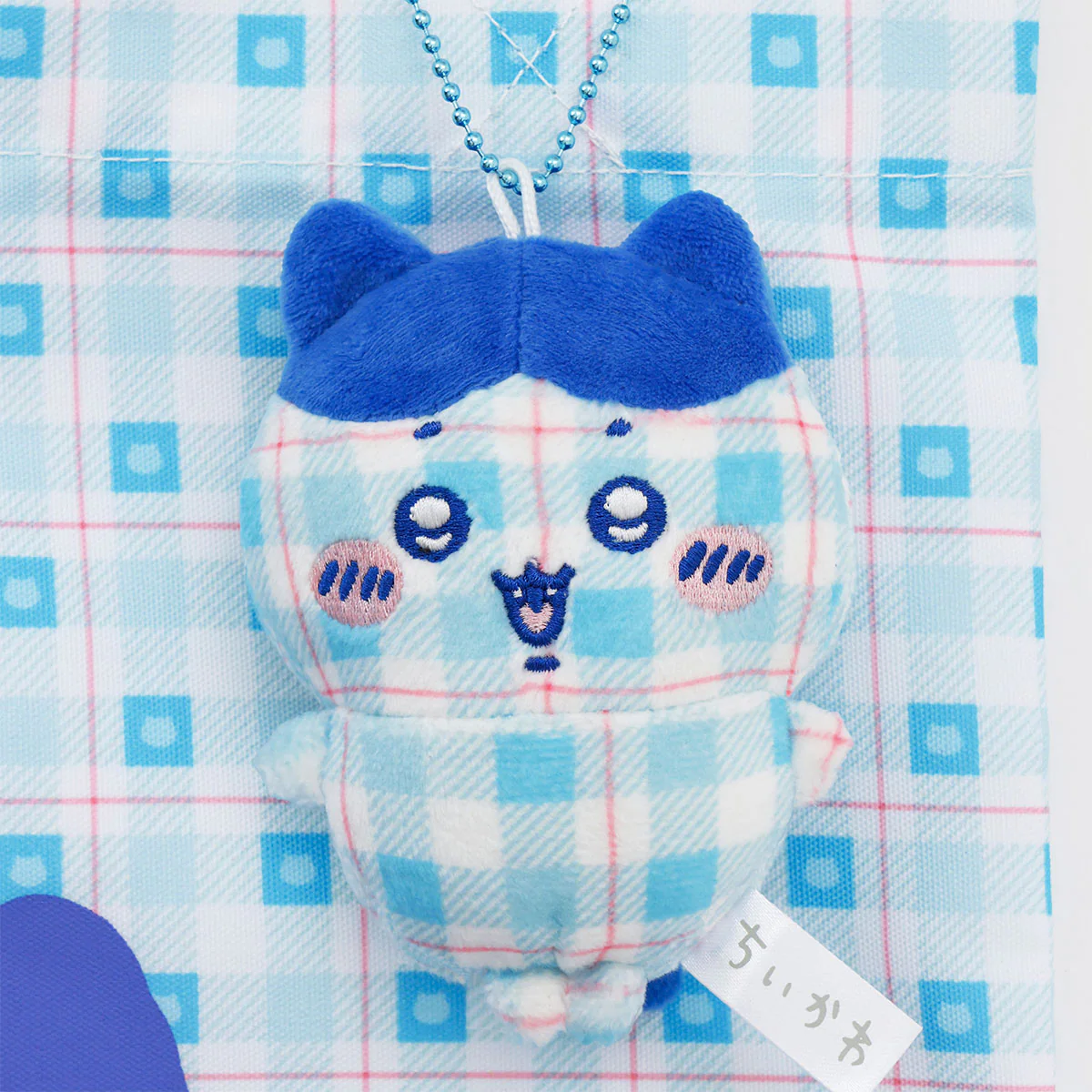 ちいかわ チェックシリーズ トートバッグ(チャーム付き)ハチワレ ブルー - Image 8