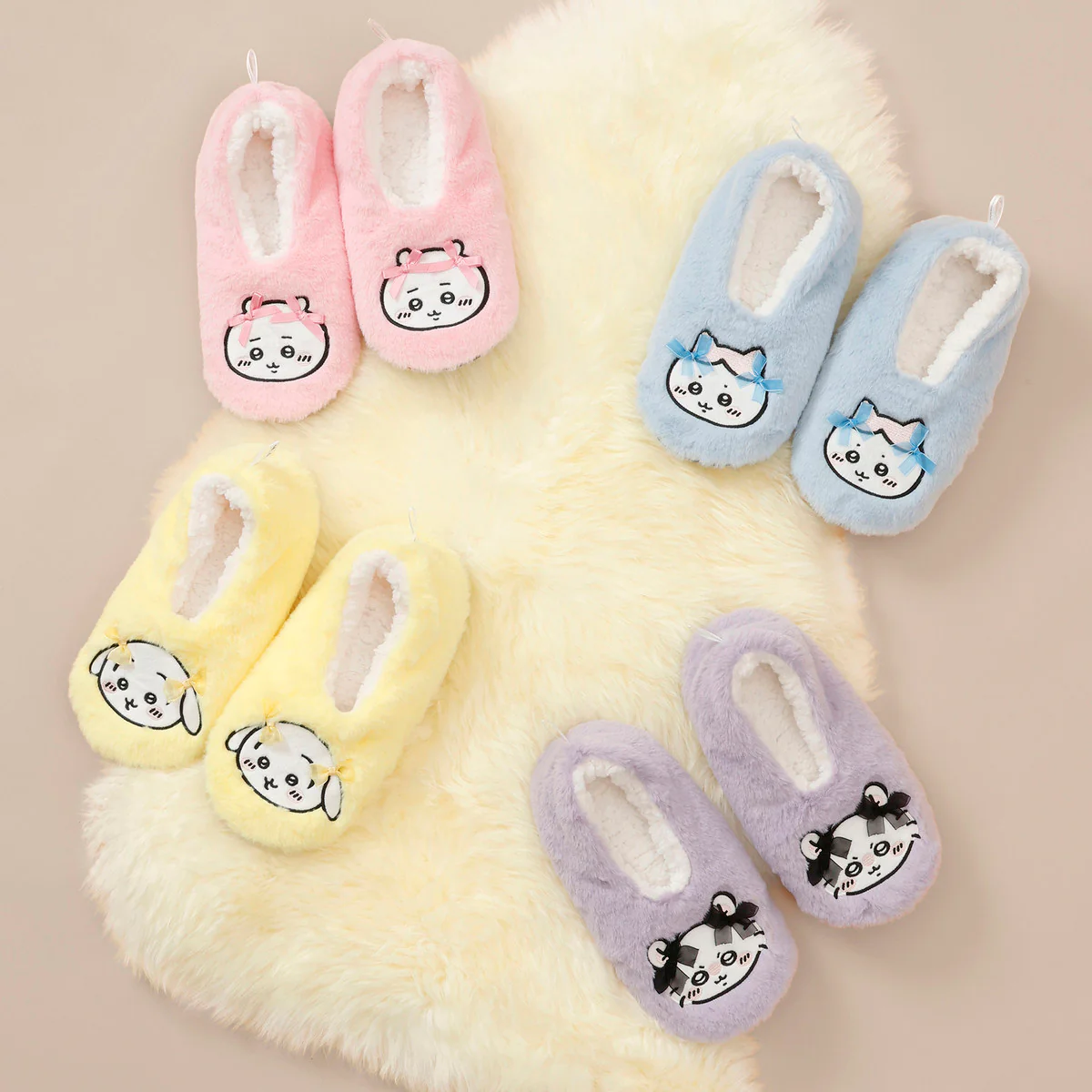 ちいかわ ルームシューズ うさぎリボン イエロー - Image 2