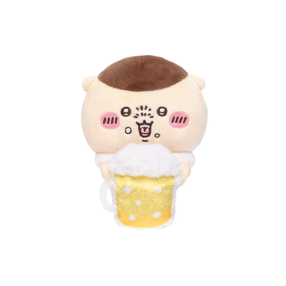 ちいかわ デスクトップから見守るひっかけぬいぐるみ（ビールを飲むくりまんじゅう）