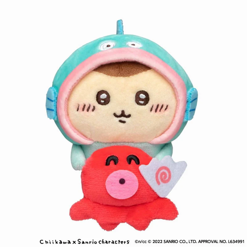 ちいかわ×サンリオキャラクターズ デスクトップから見守るひっかけぬいぐるみ(くりまんじゅう・ハンギョドン) - Image 4
