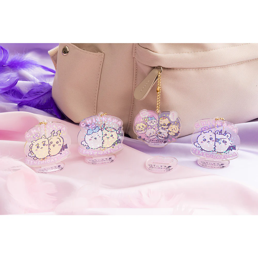 ちいかわ てんし♡あくま アクスタにもなるホログラムアクリルキーホルダー（ハチワレとくりまんじゅう） - Image 2