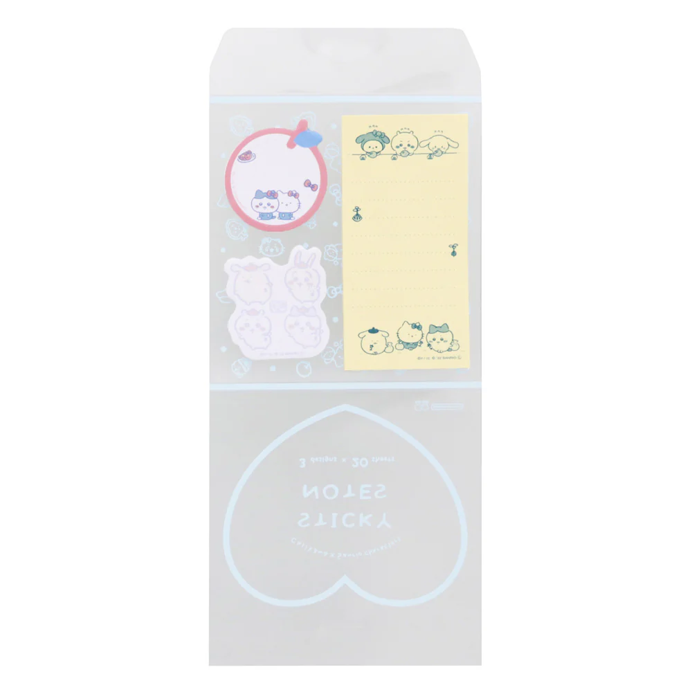 ちいかわ×サンリオキャラクターズ クリアケース付箋(ブルー) - Image 2